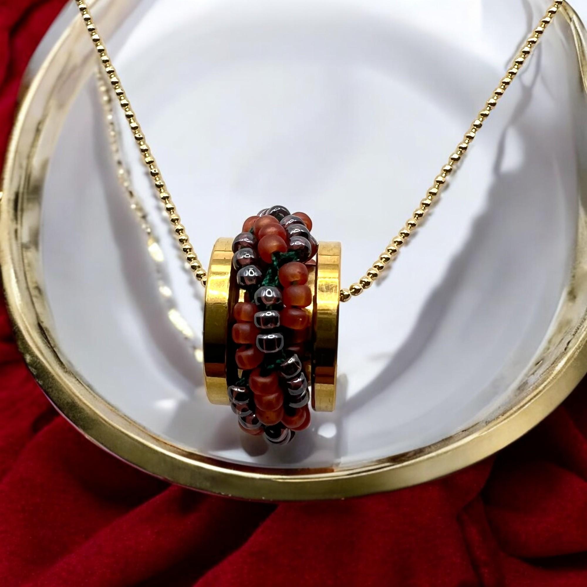 ミミール・カー  ペンダント（ミックス系）２カラー(レッド系＋ブラック系)  l-bdze072n | 2枚目