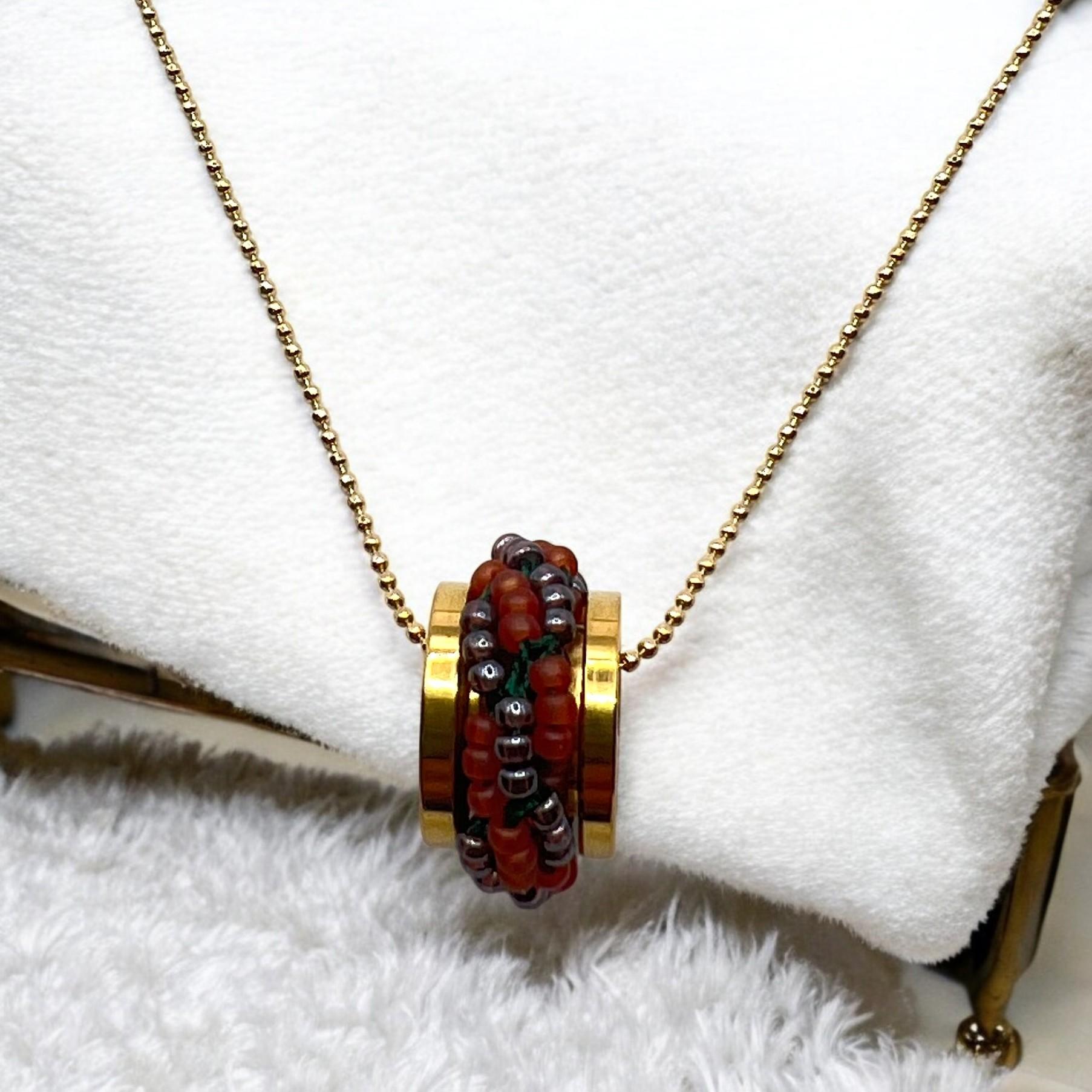 ミミール・カー  ペンダント（ミックス系）２カラー(レッド系＋ブラック系)  l-bdze072n | 12枚目