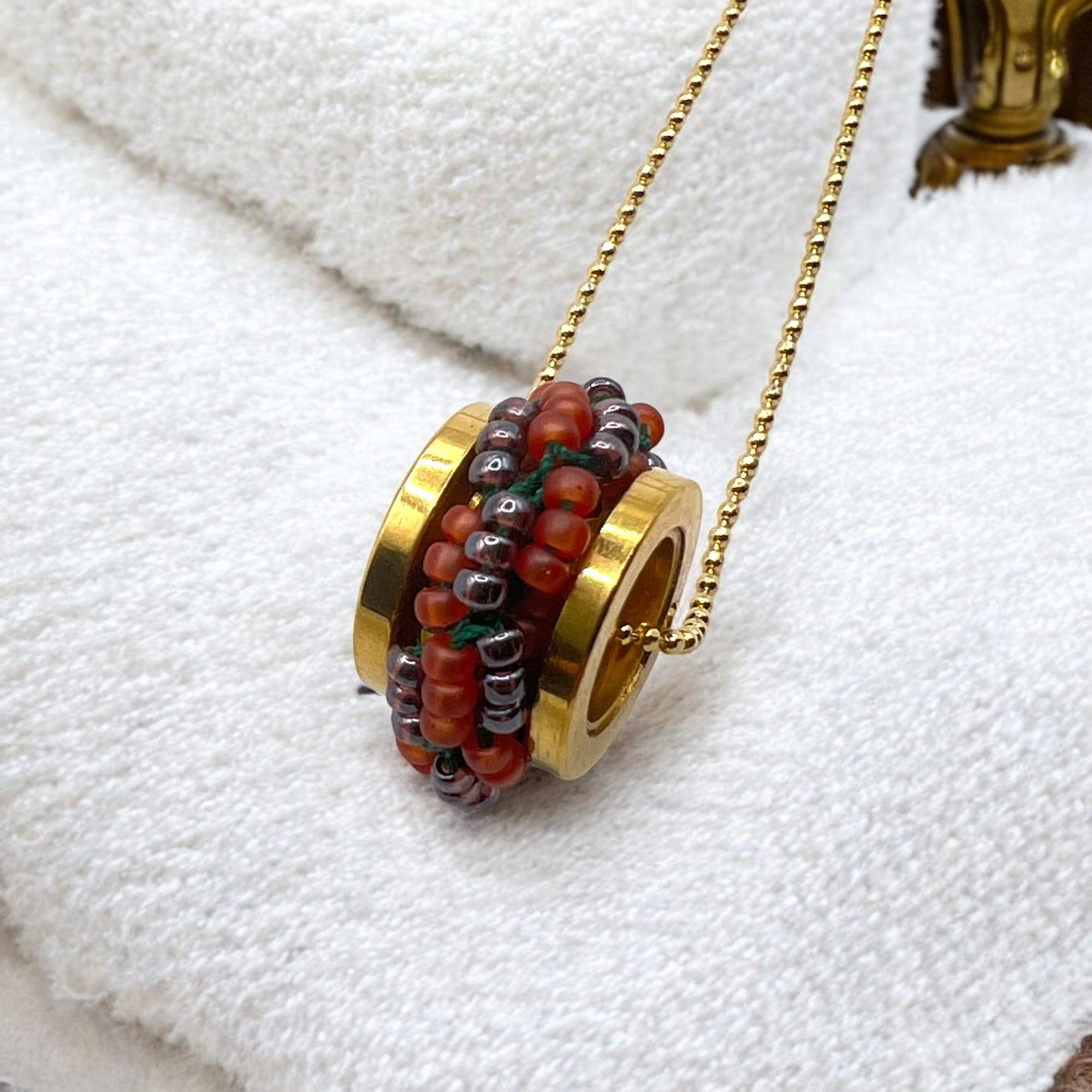 ミミール・カー  ペンダント（ミックス系）２カラー(レッド系＋ブラック系)  l-bdze072n | 13枚目