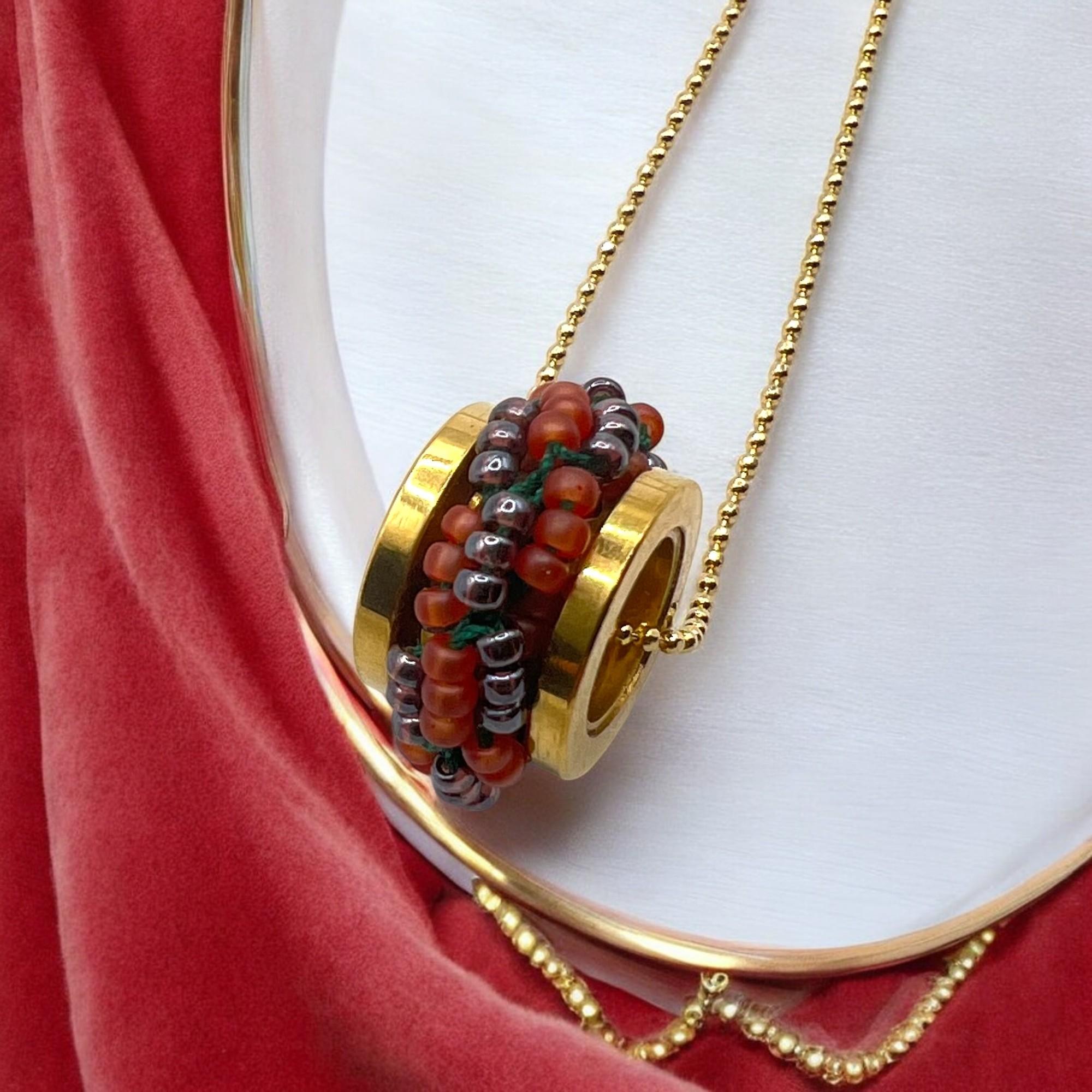 ミミール・カー  ペンダント（ミックス系）２カラー(レッド系＋ブラック系)  l-bdze072n | 4枚目