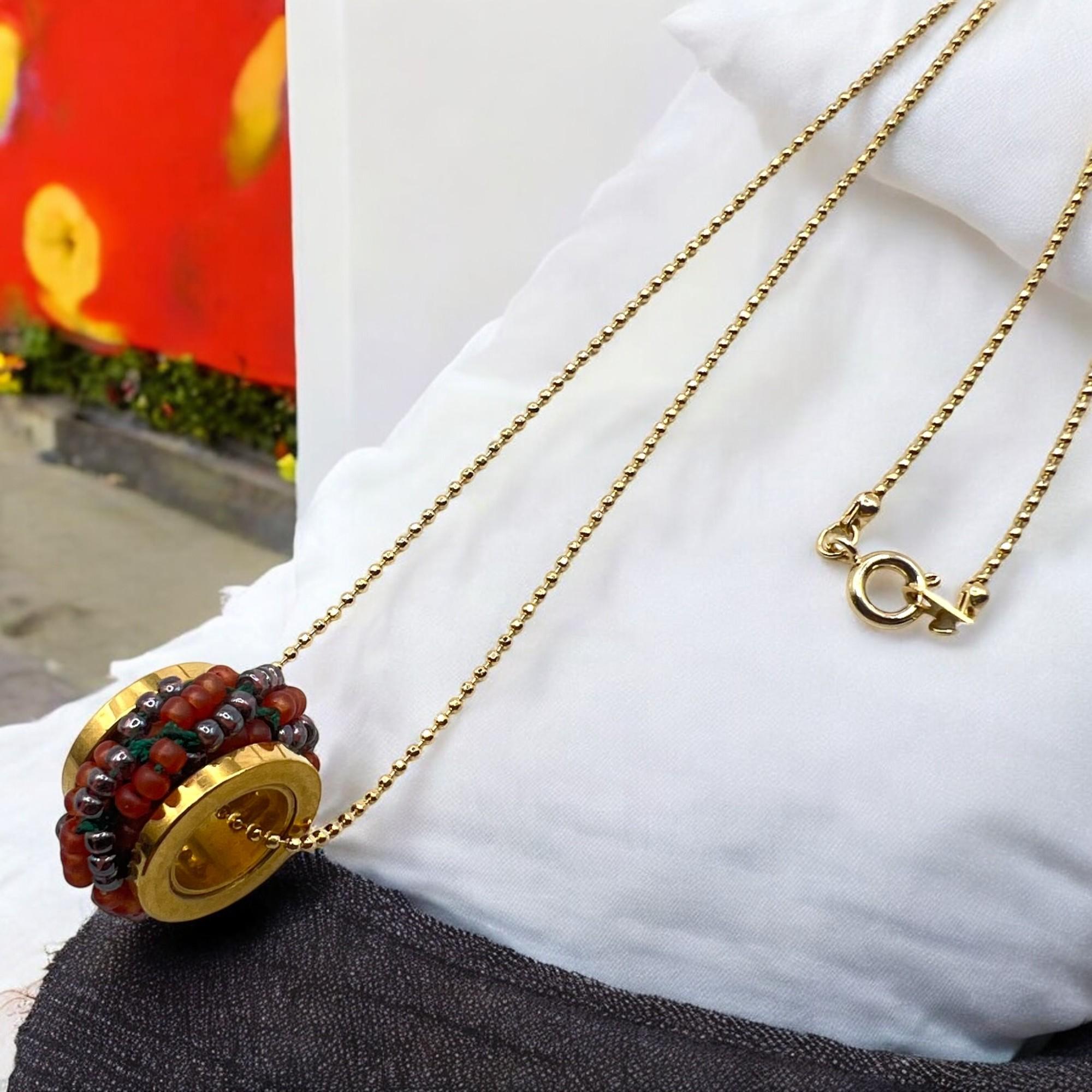 ミミール・カー  ペンダント（ミックス系）２カラー(レッド系＋ブラック系)  l-bdze072n | 5枚目