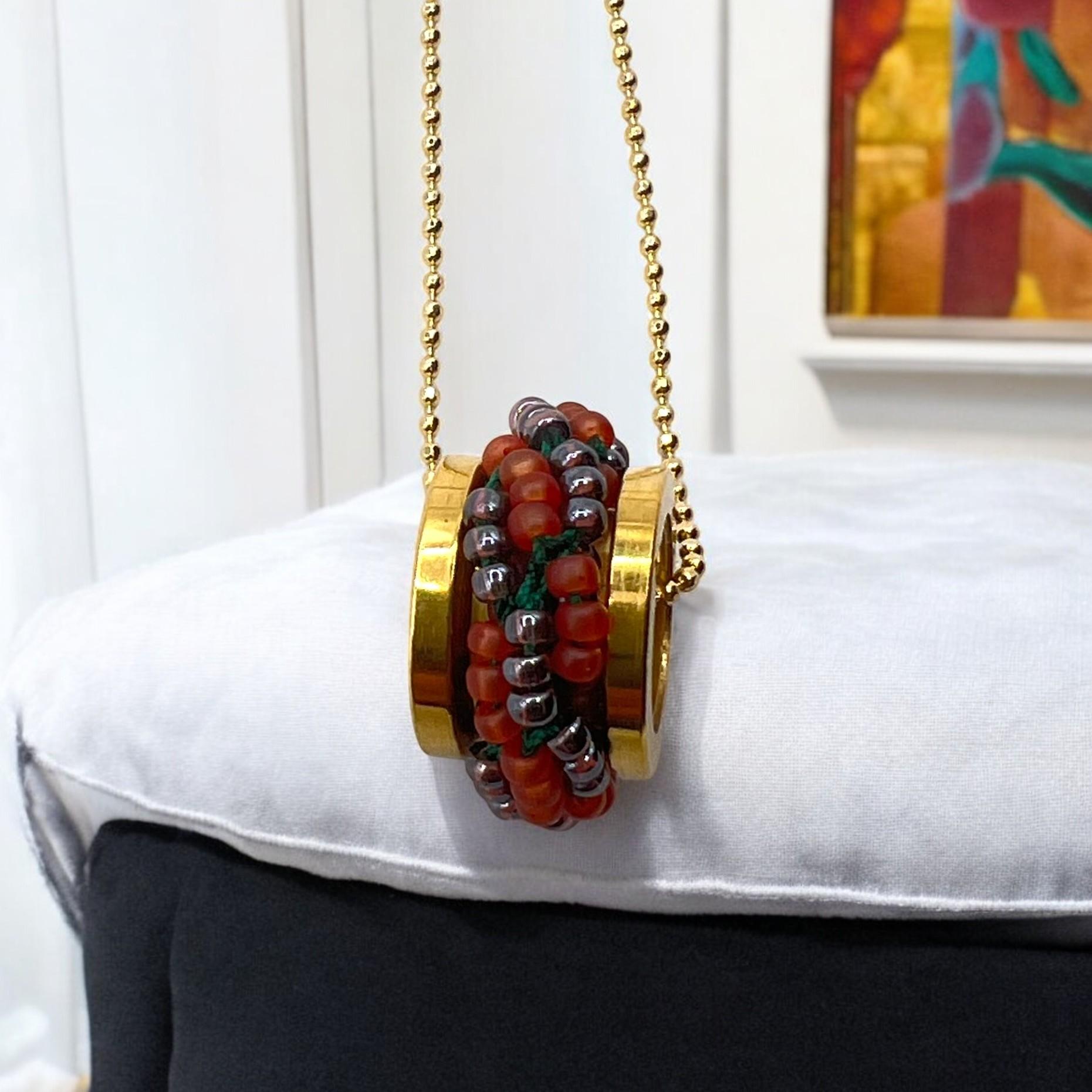 ミミール・カー  ペンダント（ミックス系）２カラー(レッド系＋ブラック系)  l-bdze072n | 7枚目