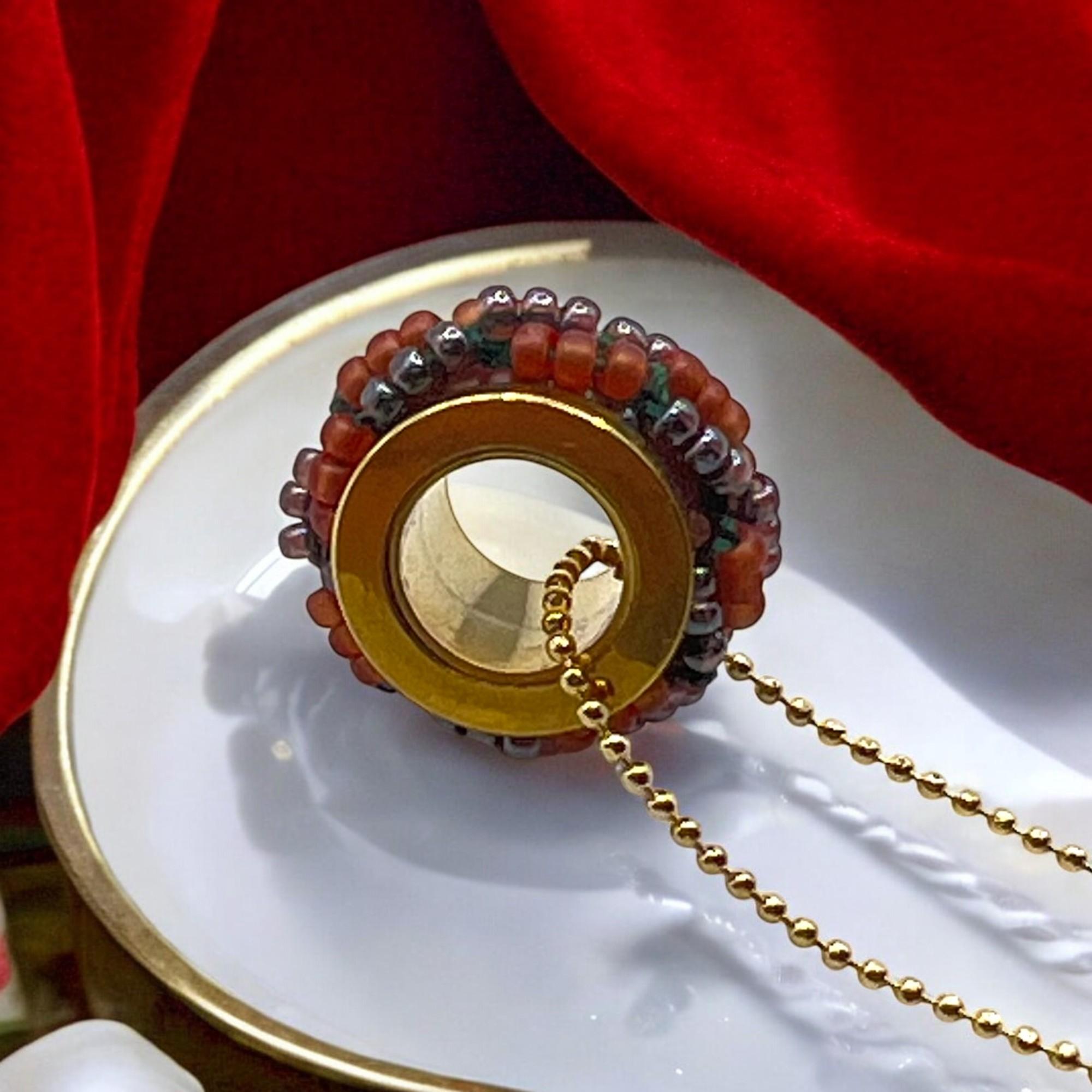 ミミール・カー  ペンダント（ミックス系）２カラー(レッド系＋ブラック系)  l-bdze072n | 8枚目